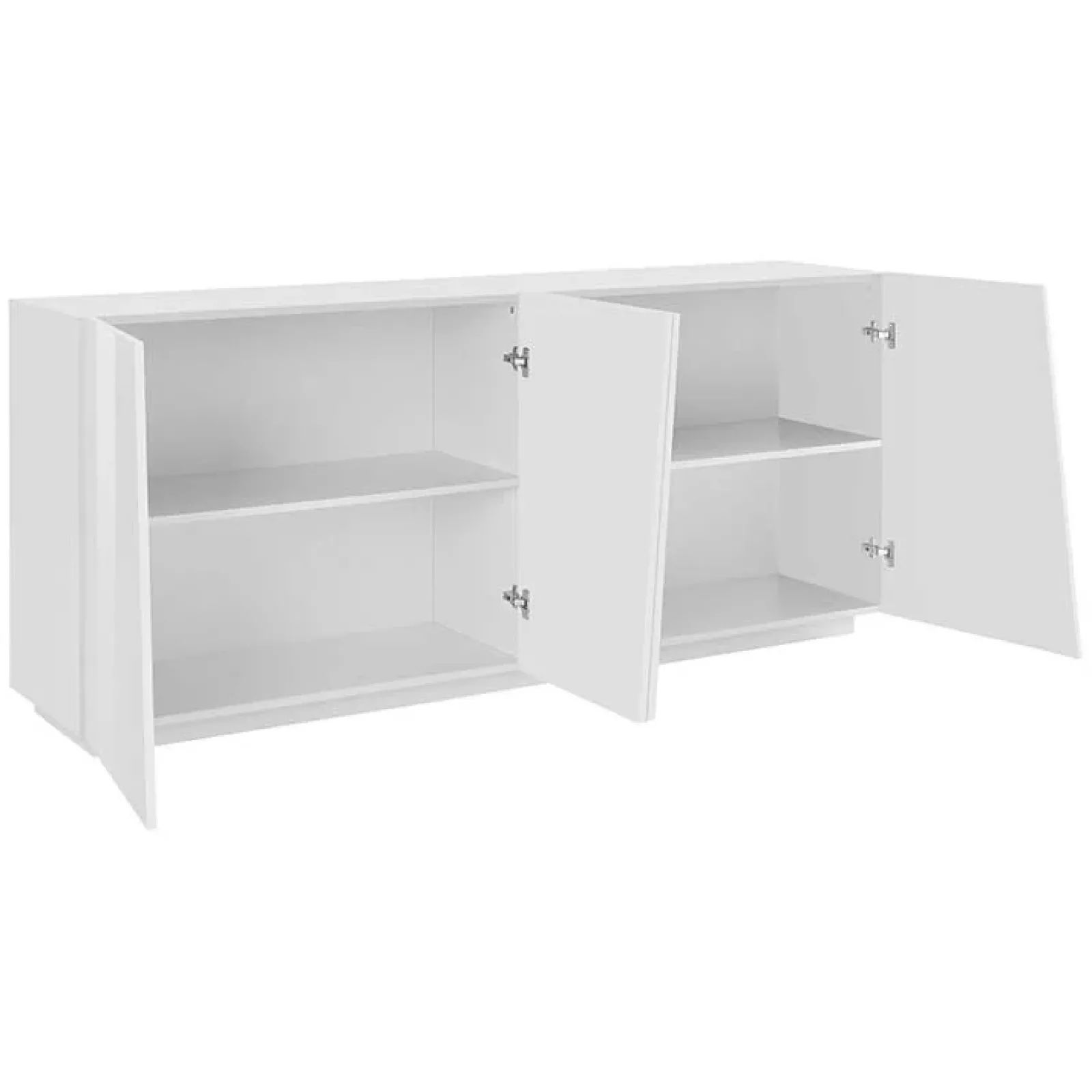 Garnero Arredamenti Credenze Moderne|Madie Moderne-Credenza 200x86h cm 4 ante moderna Candia Gihome® Bianco Lucido