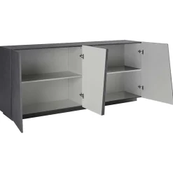 Garnero Arredamenti Credenze Moderne|Madie Moderne-Credenza 200x86h cm 4 ante moderna Candia Gihome® Ossido