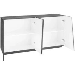Garnero Arredamenti Credenze Moderne|Madie Moderne-Credenza 159x86h cm 4 ante moderna Candia Gihome® Ossido