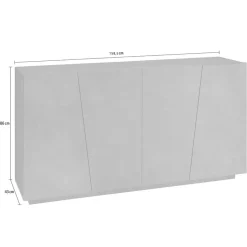 Garnero Arredamenti Credenze Moderne|Madie Moderne-Credenza 159x86h cm 4 ante moderna Candia Gihome® Ossido