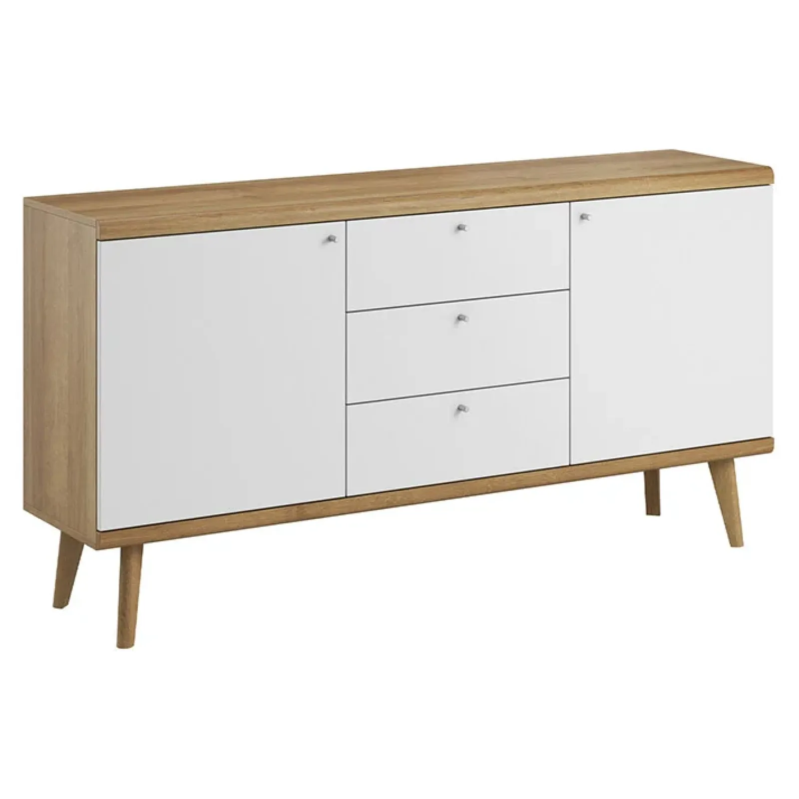 Garnero Arredamenti Credenze Moderne|Madie Moderne-Credenza 160x83h cm 2 ante moderna rovere bianco Menfi Gihome®