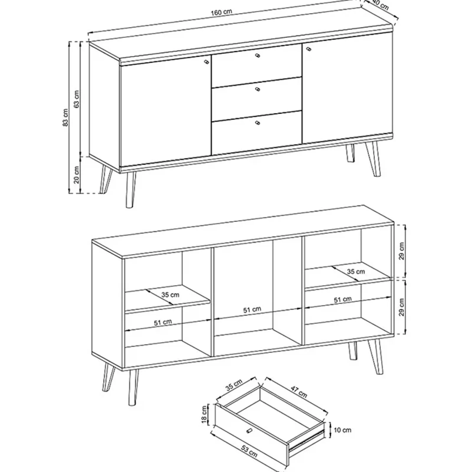 Garnero Arredamenti Credenze Moderne|Madie Moderne-Credenza 160x83h cm 2 ante moderna rovere bianco Menfi Gihome®