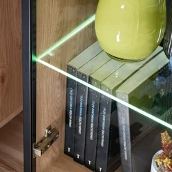 Garnero Arredamenti Credenze Moderne|Madie Moderne-Credenza 90x102h cm 2 ante moderna noce con stampa nera Mendes