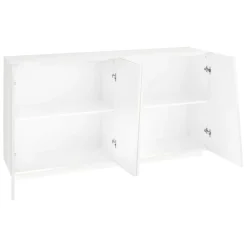 Garnero Arredamenti Credenze Moderne|Madie Moderne-Credenza 159x86h cm 4 ante moderna Candia Gihome® Bianco Lucido