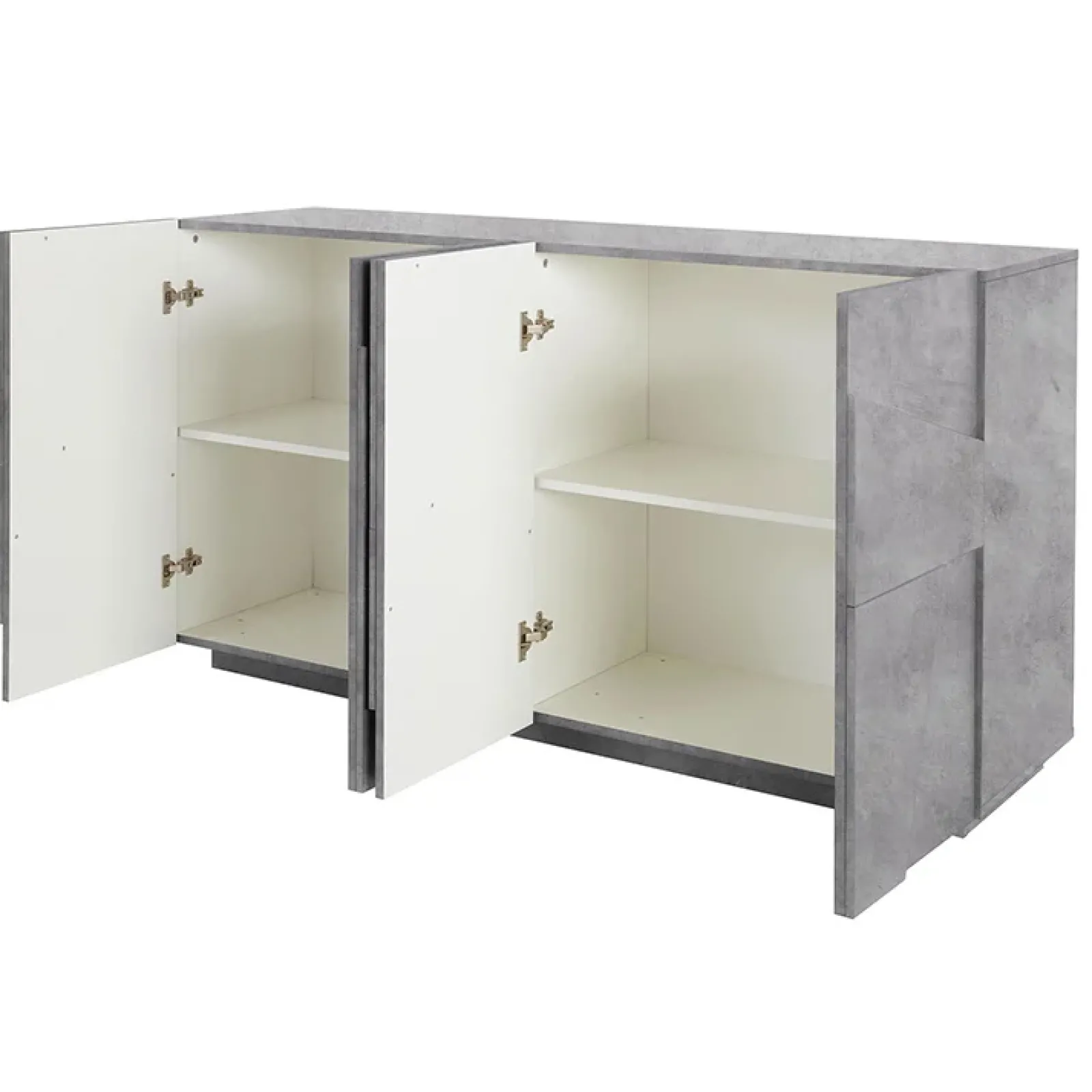 Garnero Arredamenti Credenze Moderne|Madie Moderne-Credenza 143x86h cm 4 ante moderna Zenzero Gihome® Cemento