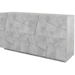 Garnero Arredamenti Credenze Moderne|Madie Moderne-Credenza 143x86h cm 4 ante moderna Zenzero Gihome® Cemento