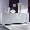 Garnero Arredamenti Credenze Moderne|Madie Moderne-Credenza 210x84h cm 4 ante moderna design bianco lucido Eos