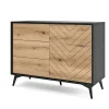 Garnero Arredamenti Credenze Moderne|Madie Moderne-Credenza 104x77h cm 3 cassetti moderna soggiorno quercia nero Becca