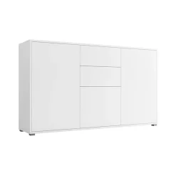 Garnero Arredamenti Credenze Moderne-Credenza 141x93h cm 2 cassetti 3 ante moderna bianco Eindhoven
