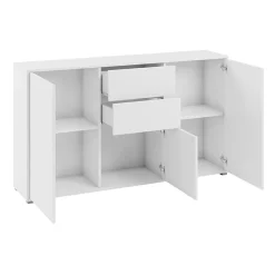 Garnero Arredamenti Credenze Moderne-Credenza 141x93h cm 2 cassetti 3 ante moderna bianco Eindhoven