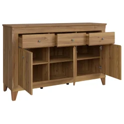 Garnero Arredamenti Credenze Moderne-Credenza 156x98h cm 3 cassetti 3 ante rovere scuro Lucca