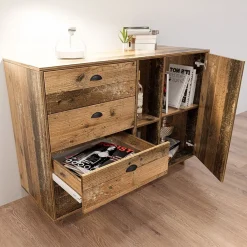 Garnero Arredamenti Credenze Moderne|Madie Moderne-Credenza 120x85h cm con cassetti moderna legno vecchio antico West Gihome®