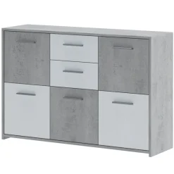 Garnero Arredamenti Credenze Moderne-Credenza 114x78h cm moderna bianco opaco cemento Durban