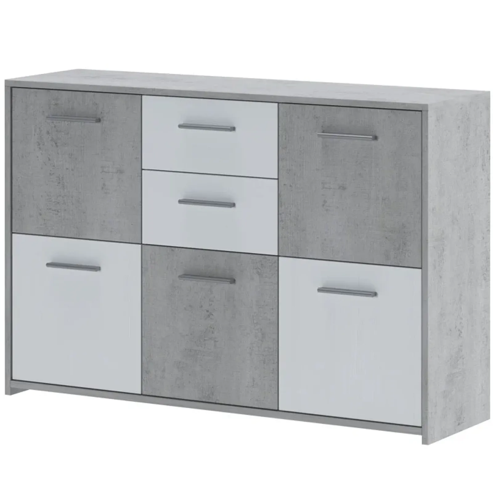 Garnero Arredamenti Credenze Moderne-Credenza 114x78h cm moderna bianco opaco cemento Durban