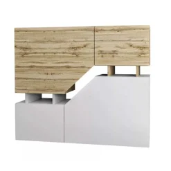Garnero Arredamenti Credenze Moderne-Credenza 120x100h cm moderna design rovere bianco Modesta Rovere - Bianco opaco