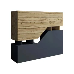 Garnero Arredamenti Credenze Moderne-Credenza 120x100h cm moderna design rovere antracite Modesta Rovere - Antracite