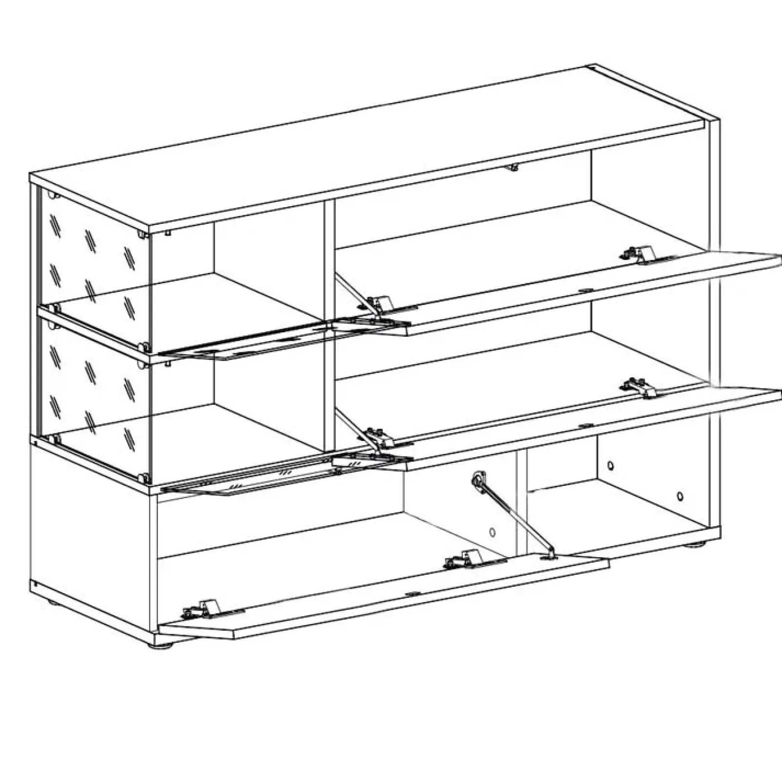 Garnero Arredamenti Credenze Moderne|Madie Moderne-Credenza 120x77h cm moderna quercia grigio opaco Oviedo Gihome® Grigio - Rovere