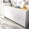 Garnero Arredamenti Credenze Moderne|Madie Moderne-Credenza 138x75h cm moderna soggiorno bianco opaco rovere Norton