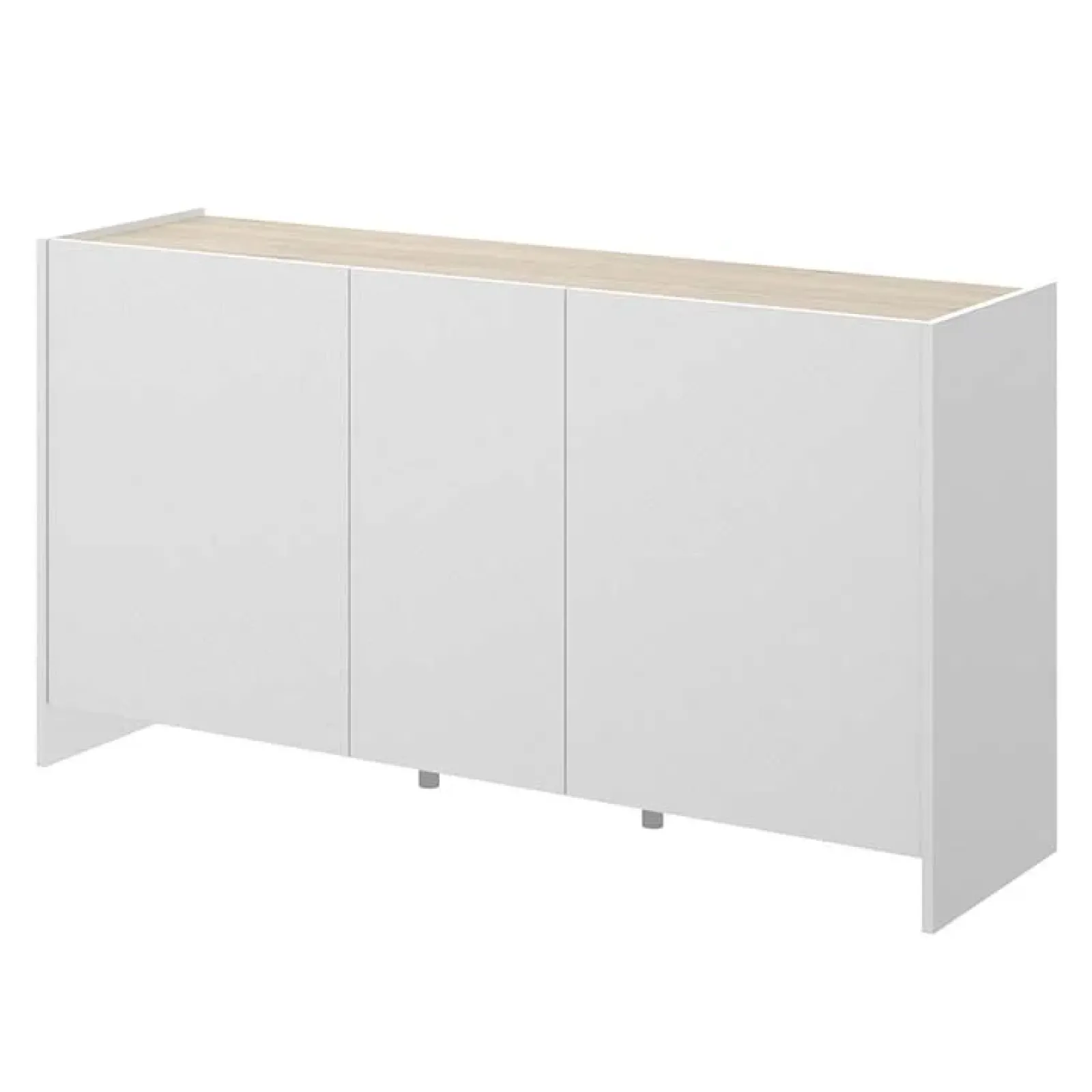 Garnero Arredamenti Credenze Moderne|Madie Moderne-Credenza 138x75h cm moderna soggiorno bianco opaco rovere Norton