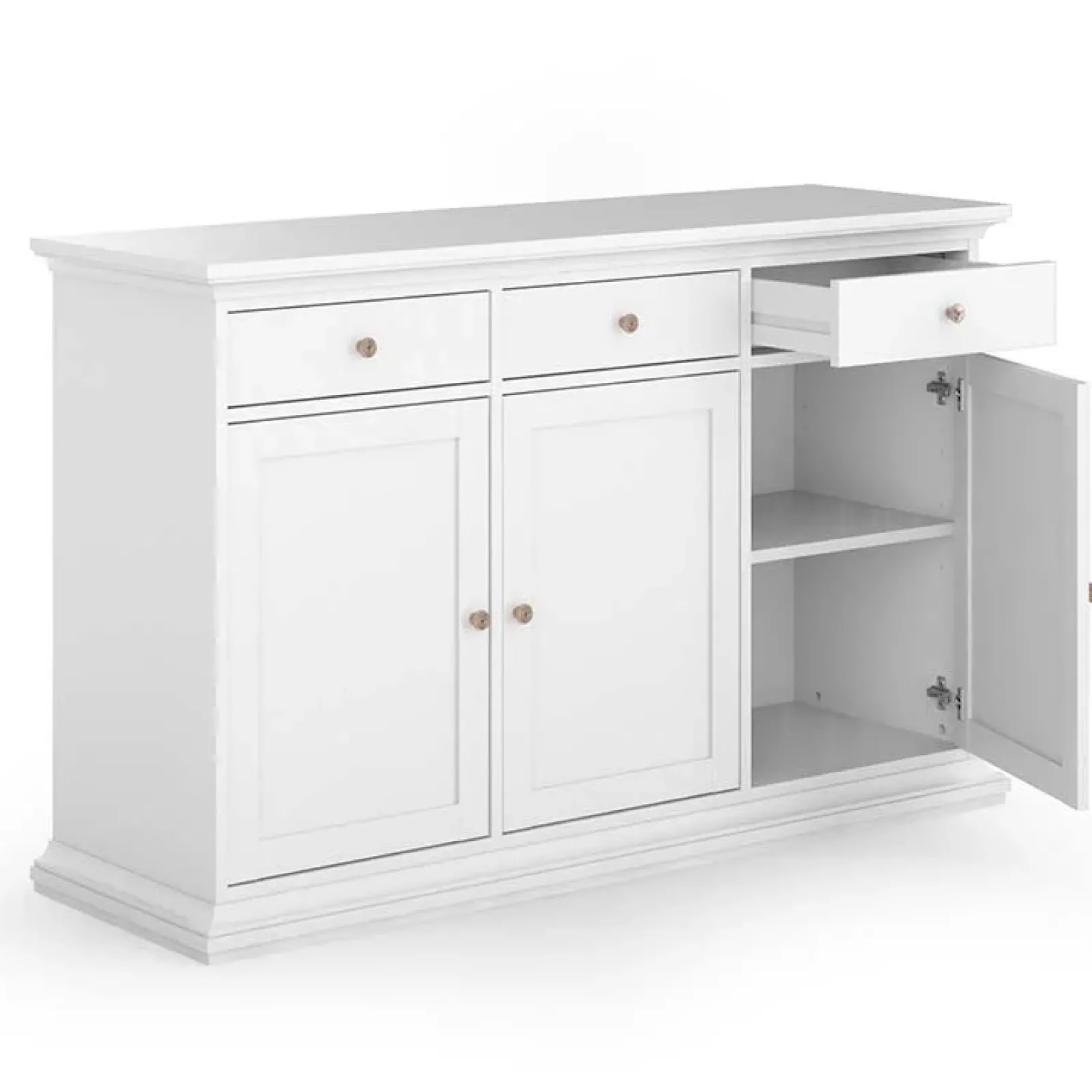 Garnero Arredamenti Mobili Arte Povera|Credenze Moderne-Credenza 143x92h cm shabby bianco opaco Avignon Gihome®