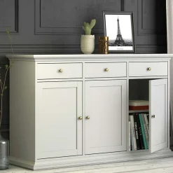 Garnero Arredamenti Mobili Arte Povera|Credenze Moderne-Credenza 143x92h cm shabby bianco opaco Avignon Gihome®