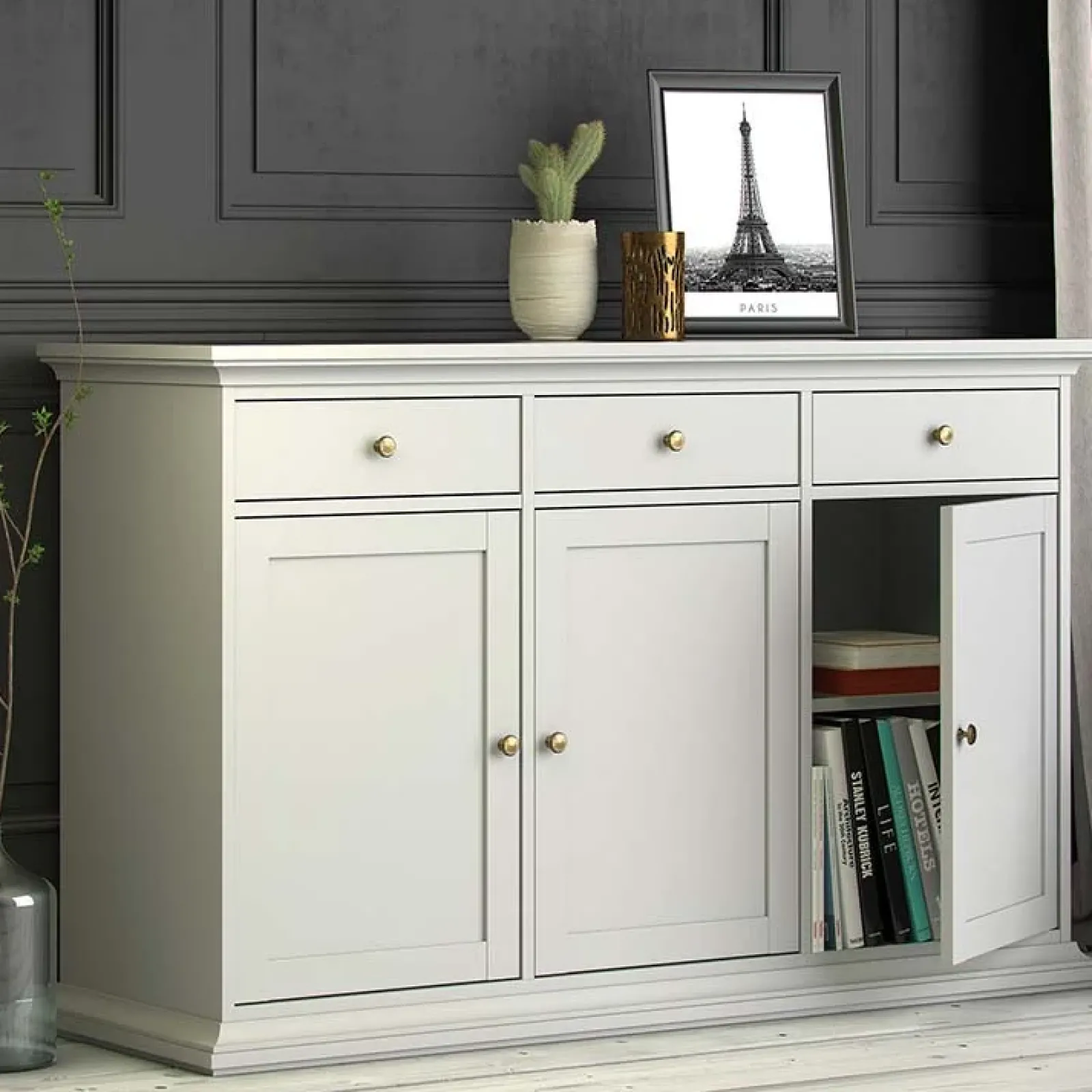 Garnero Arredamenti Mobili Arte Povera|Credenze Moderne-Credenza 143x92h cm shabby bianco opaco Avignon Gihome®