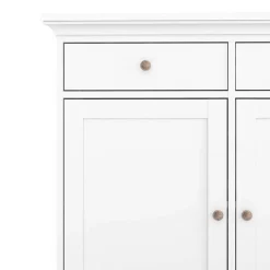 Garnero Arredamenti Mobili Arte Povera|Credenze Moderne-Credenza 143x92h cm shabby bianco opaco Avignon Gihome®