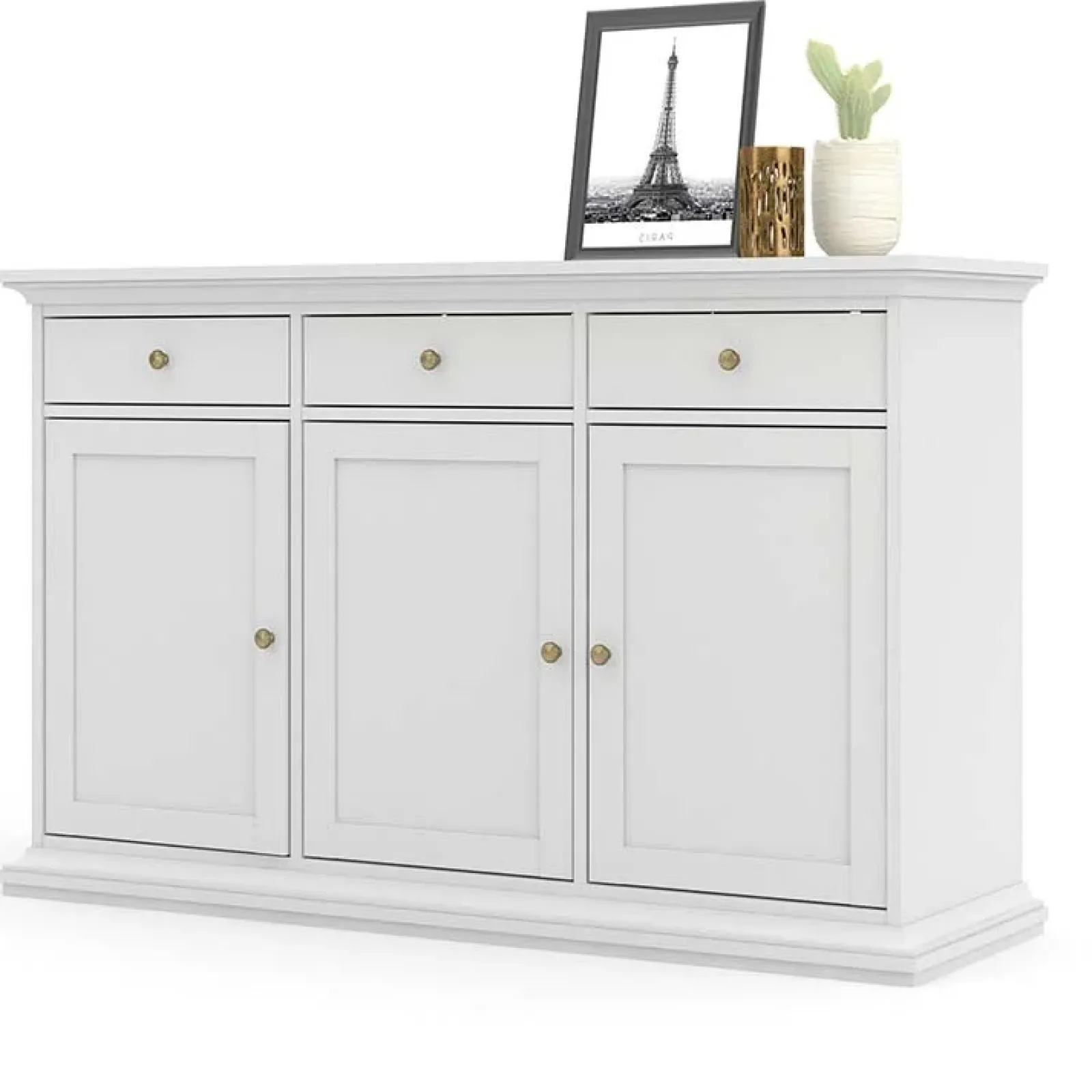 Garnero Arredamenti Mobili Arte Povera|Credenze Moderne-Credenza 143x92h cm shabby bianco opaco Avignon Gihome®