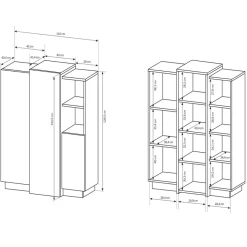 Garnero Arredamenti Credenze Moderne|Madie Moderne-Credenza 110x134h cm soggiorno 3 ante bianco opaco quercia James