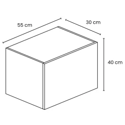 Garnero Arredamenti Mensole E Pensili-Cubo da terra 55x40h cm 1 anta reversibile Sunset Grigio chiaro