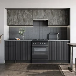Garnero Arredamenti Cucine Complete|Cucine Complete-Cucina 240cm completa componibile moderna marmo nero grigio Yangon