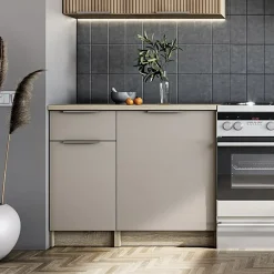 Garnero Arredamenti Cucine Complete|Cucine Complete-Cucina 240cm completa componibile moderna grigio rovere sonoma Taipei