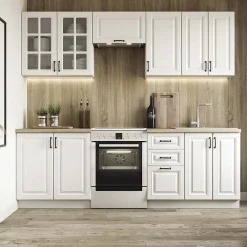 Garnero Arredamenti Cucine Complete|Cucine Complete-Cucina 240cm completa moderna shabby componibile bianco frassinato rovere Oxford Bianco Frassinato - Rovere