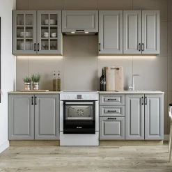 Garnero Arredamenti Cucine Complete|Cucine Complete-Cucina 240cm completa moderna shabby componibile grigio rovere Oxford Grigio - Rovere
