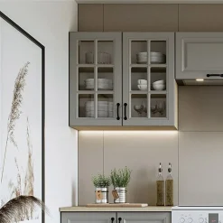 Garnero Arredamenti Cucine Complete|Cucine Complete-Cucina 240cm completa moderna shabby componibile grigio rovere Oxford Grigio - Rovere