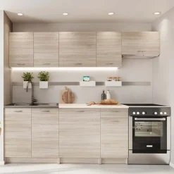 Garnero Arredamenti Cucine Complete|Cucine Complete-Cucina 240cm completa moderna lineare sonoma Dalia Rovere