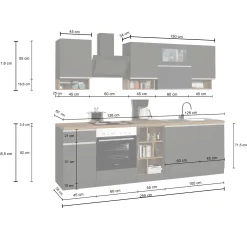 Garnero Arredamenti Cucine Complete|Cucine Complete-Cucina 255cm componibile lineare moderna bianco grigio pietra Gourmet Pure Bianco Lucido - Grigio pietra