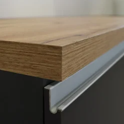 Garnero Arredamenti Cucine Complete|Cucine Complete-Cucina 255cm componibile lineare moderna antracite rovere Gourmet Pure Antracite - Rovere