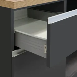 Garnero Arredamenti Cucine Complete|Cucine Complete-Cucina 255cm componibile lineare moderna antracite rovere Gourmet Pure Antracite - Rovere