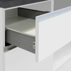 Garnero Arredamenti Cucine Complete|Cucine Complete-Cucina 255cm componibile lineare moderna bianco grigio pietra Gourmet Prestige Bianco Lucido - Grigio pietra