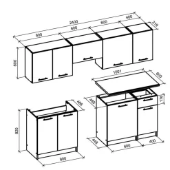 Garnero Arredamenti Cucine Complete|Cucine Complete-Cucina 240cm moderna componibile bianca rovere Urban Bianco Opaco - Rovere
