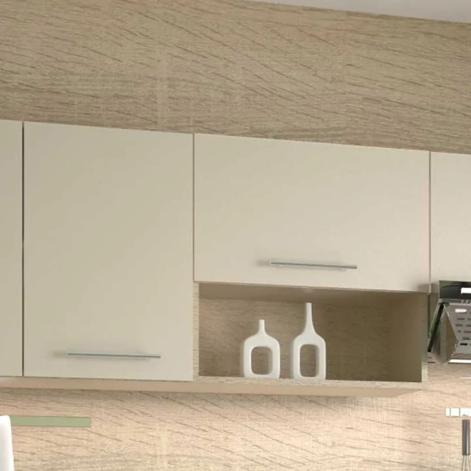 Garnero Arredamenti Cucine Complete|Cucine Complete-Cucina 260cm moderna componibile lineare rovere beige Natural