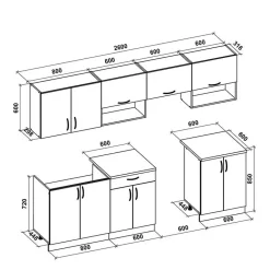 Garnero Arredamenti Cucine Complete|Cucine Complete-Cucina 260cm moderna componibile lineare rovere beige Natural