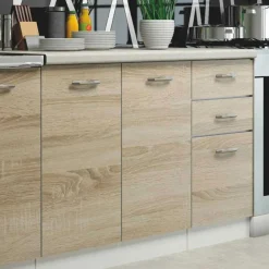 Garnero Arredamenti Cucine Complete|Cucine Complete-Cucina 260cm moderna lineare componibile rovere bianco vetro Cook Bianco Opaco - Rovere