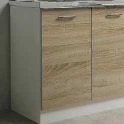 Garnero Arredamenti Cucine Complete|Cucine Complete-Cucina 260cm moderna lineare componibile rovere bianco vetro Cook Bianco Opaco - Rovere