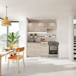 Garnero Arredamenti Cucine Complete|Cucine Complete-Cucina 180cm moderna lineare componibile sonoma Dalia Rovere