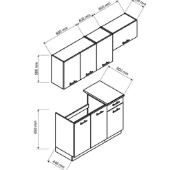 Garnero Arredamenti Cucine Complete|Cucine Complete-Cucina 180cm moderna lineare componibile sonoma Dalia Rovere
