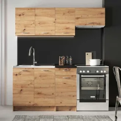 Garnero Arredamenti Cucine Complete|Cucine Complete-Cucina 180cm moderna lineare soggiorno Dalia Quercia