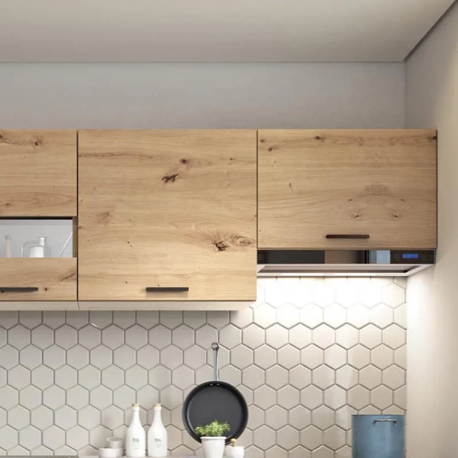 Garnero Arredamenti Cucine Complete|Cucine Complete-Cucina 240cm moderna lineare grigio rovere Erika