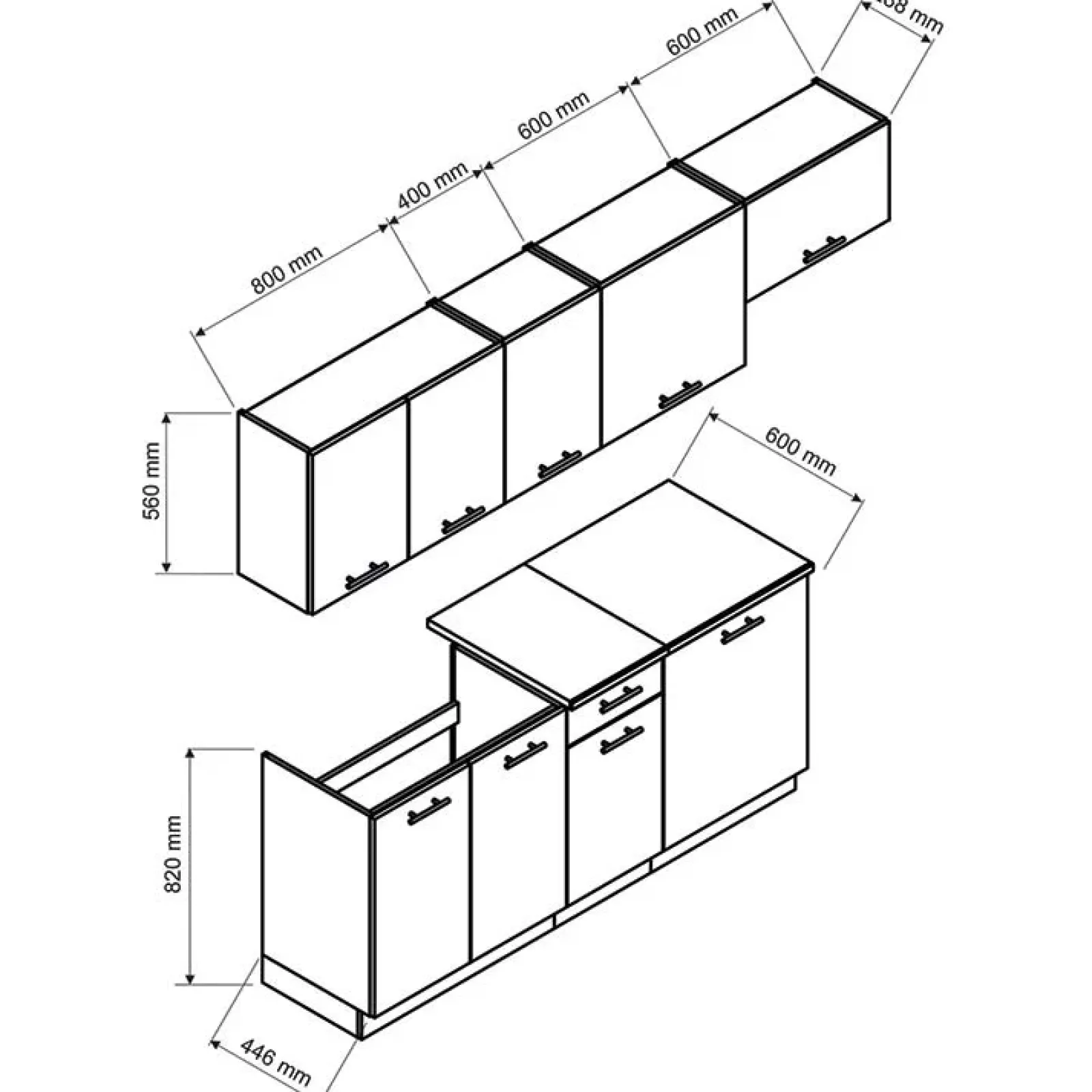 Garnero Arredamenti Cucine Complete|Cucine Complete-Cucina 240cm moderna lineare componibile Dalia Quercia